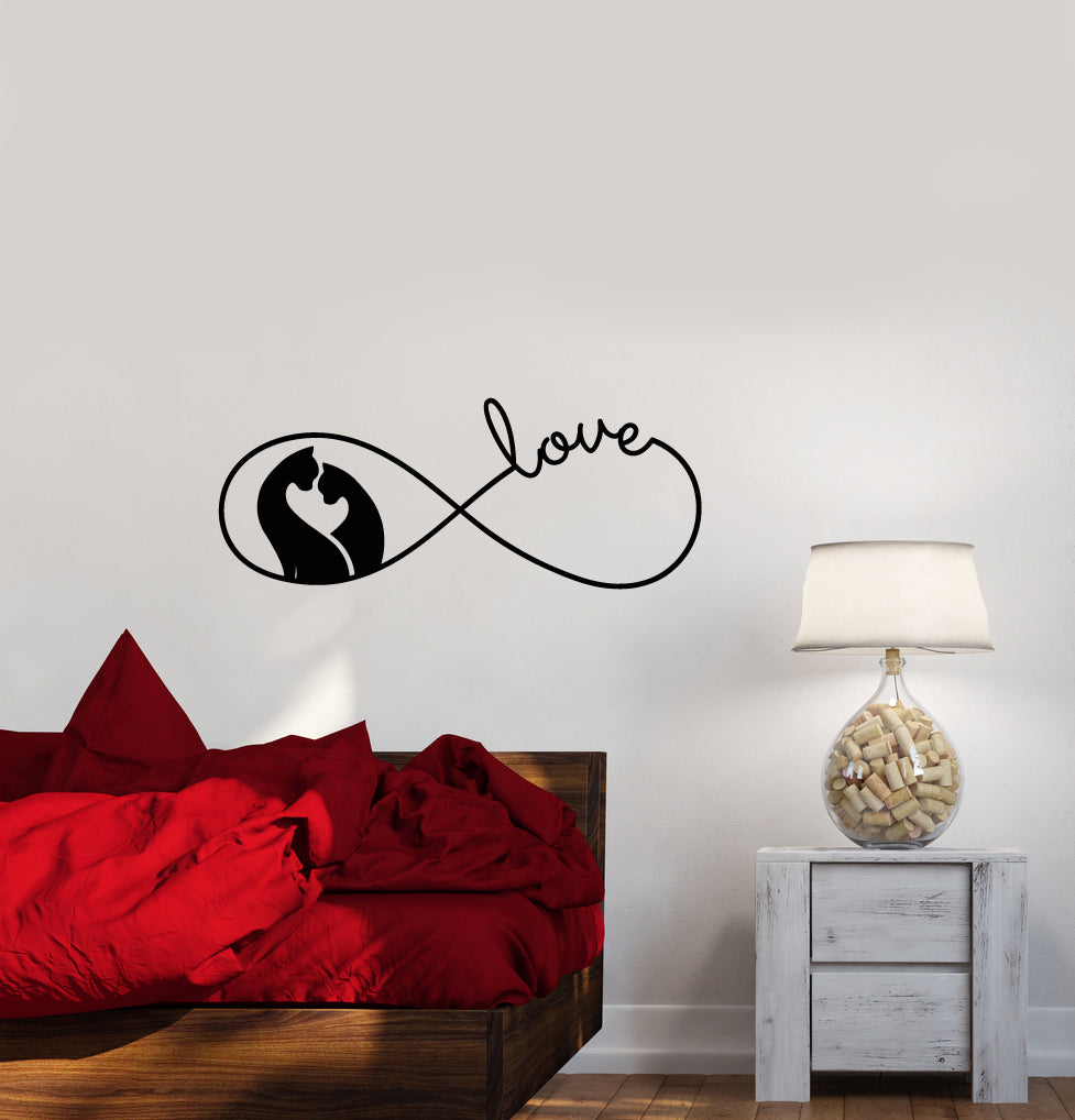 Vinyl Wall Decal Symbol Of Infinity Love Romance Cats Stickers (3877ig ...