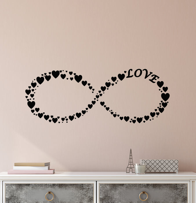 Vinyl Wall Decal Infinity Symbol Love Romance Hearts Ornament Stickers (3902ig)