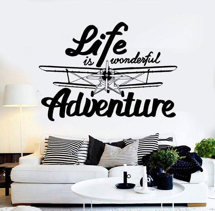 Autocollant mural en vinyle avec citation inspirée Aventure Décoration d'intérieur Autocollants Cadeau unique (ig4618)