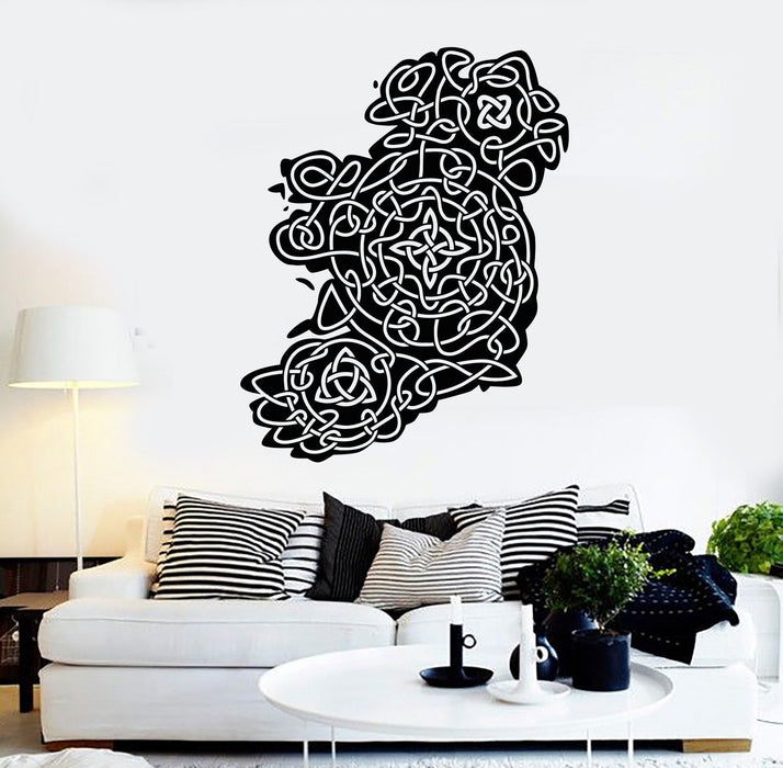 Autocollant mural en vinyle Carte de l'Irlande Motif irlandais Irlandais Décor Autocollants Peintures murales Cadeau unique (ig4676)