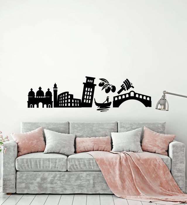 Vinyl Wall Decal Italy Country Attractions Sights Traveling Stickers (3459ig)