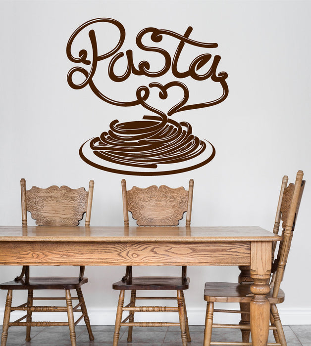 Vinyl Wall Decal Pasta Italian Restaurant Kitchen Dining Room Stickers Unique Gift (ig4755)