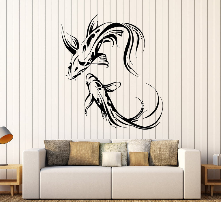 Vinyl Wall Decal Koi Carp Asian Japanese Fish Buddhism Stickers Unique Gift (1876ig)