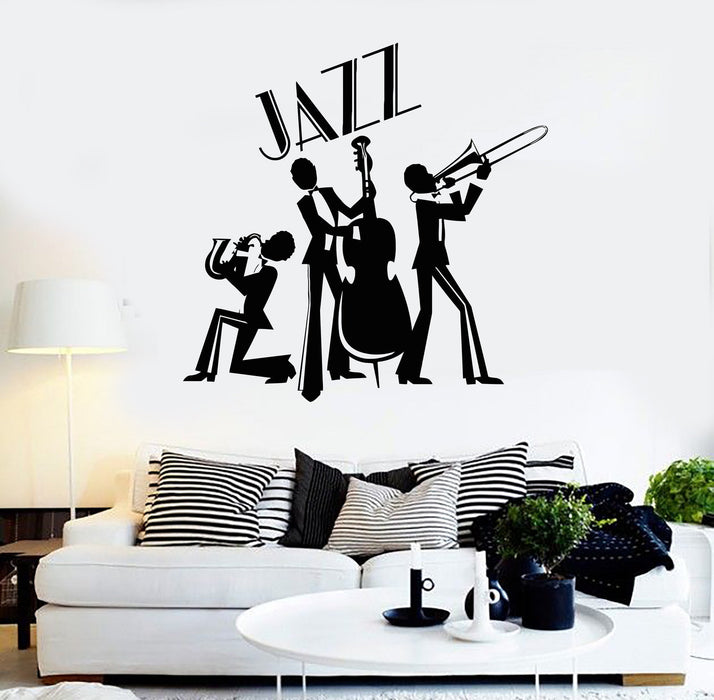 Autocollant mural en vinyle pour décoration de salle de musique Jazz Band (ig3942)