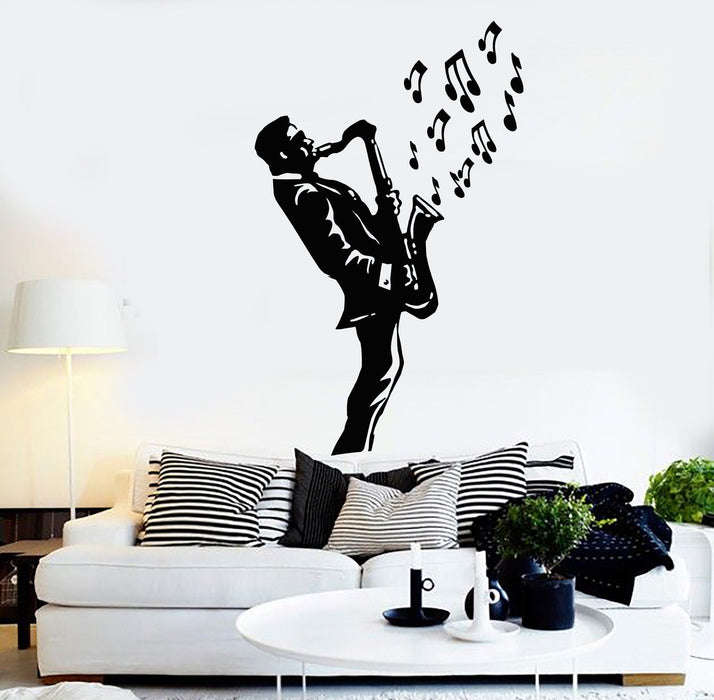 Wall Stickers Vinyl Decal Saxophone Blues Music Jazz Musician Decor Unique Gift (ig1019)