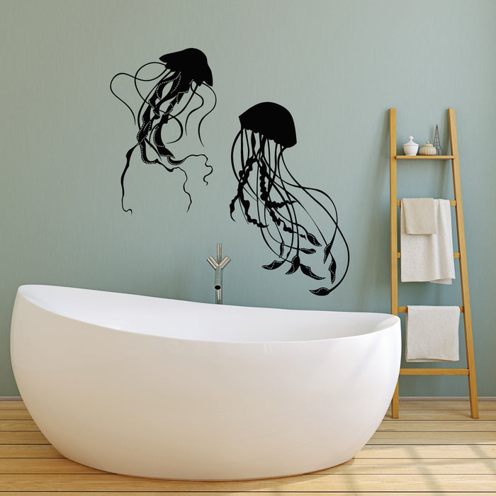 Vinyl Wall Decal Abstract Jellyfish Sea Animals Sea Style Stickers (4118ig)