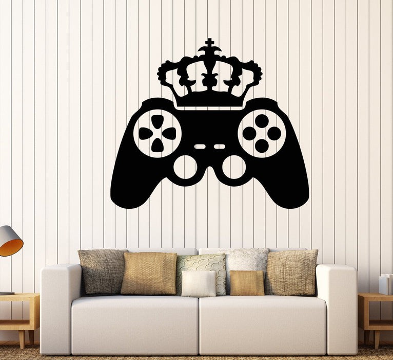 Vinyl Wall Decal Joystick Crown Video Game Gamer Room Stickers (2237ig)