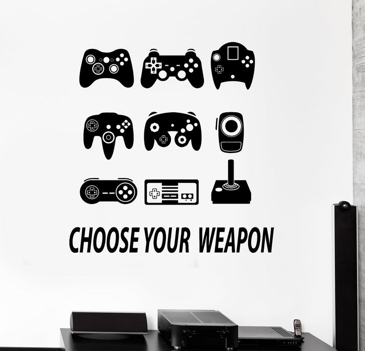 Vinyl Wall Decal Joysticks Gamepads Video Game Play Room Stickers Unique Gift (ig4287)