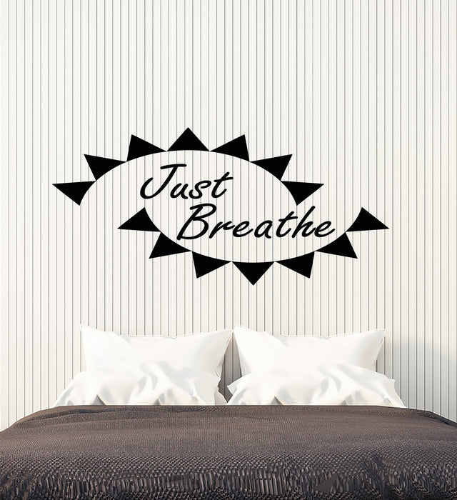 Vinyl Wall Decal Stickers Motivation Quote Words Inspiring Just Breathe Letters 2913ig (22.5 in x 10.5 in)
