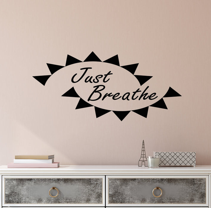 Vinyl Wall Decal Stickers Motivation Quote Words Inspiring Just Breathe Letters 2913ig (22.5 in x 10.5 in)