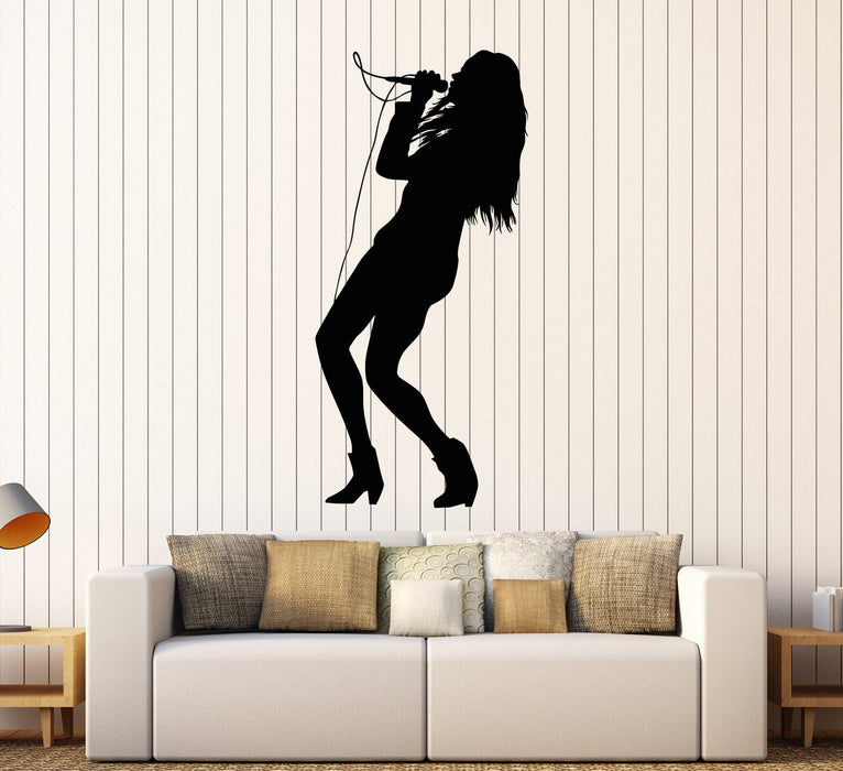 Vinyl Wall Decal Karaoke Club Singer Song Microphone Stickers Unique Gift (1569ig)