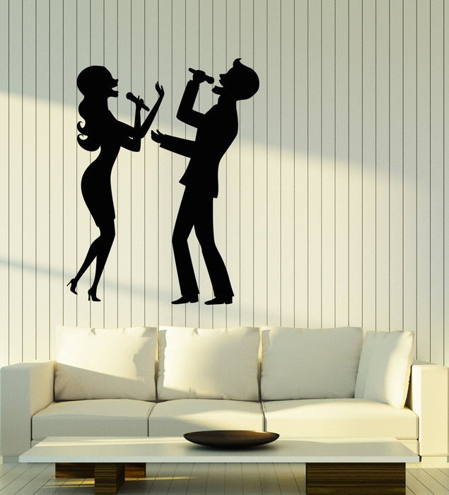 Vinyl Wall Decal Karaoke Bar Club Singer Microphone Party Stickers (2847ig)