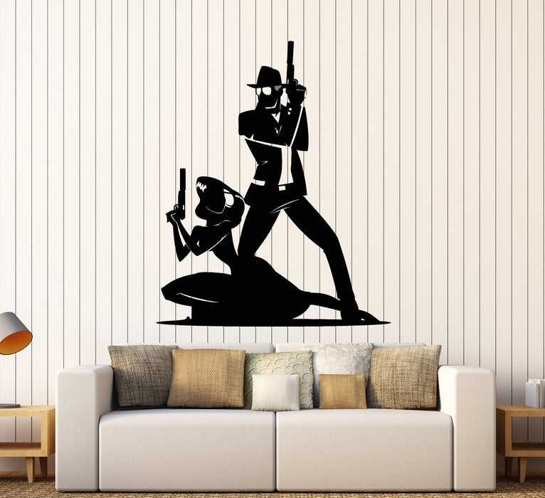 Виниловые наклейки на стену Два убийцы-гангстера подростковая комната наклейки настенная роспись уникальный подарок (ig3746)