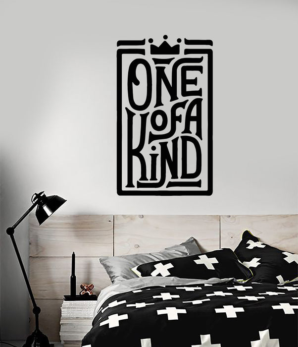Vinyl Wall Decal Words Quote Crown One Of A Kind Stickers (3127ig)