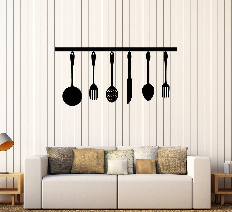 Vinyl Wall Decal Kitchen Utensils Cooking Chef and Cook Stickers Unique Gift (574ig)