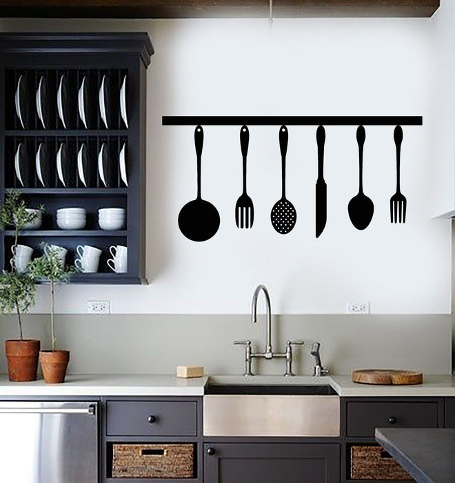 Vinyl Wall Decal Kitchen Utensils Cooking Chef and Cook Stickers Unique Gift (574ig)