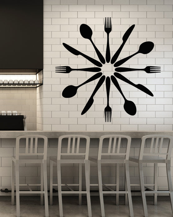 Виниловые наклейки на стену столовые приборы ложки вилки кухонный декор столовая наклейки уникальный подарок (2069ig)