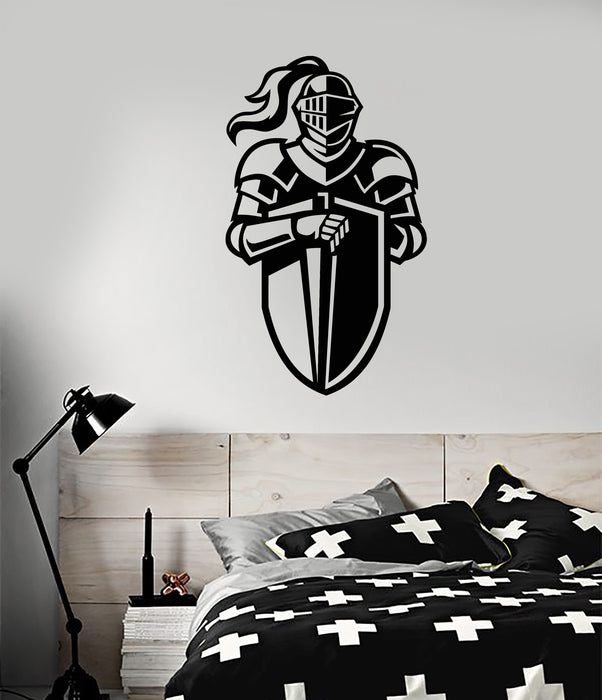 Vinyl Wall Decal Knight Warrior Armor Shield Helmet Stickers (3569ig)