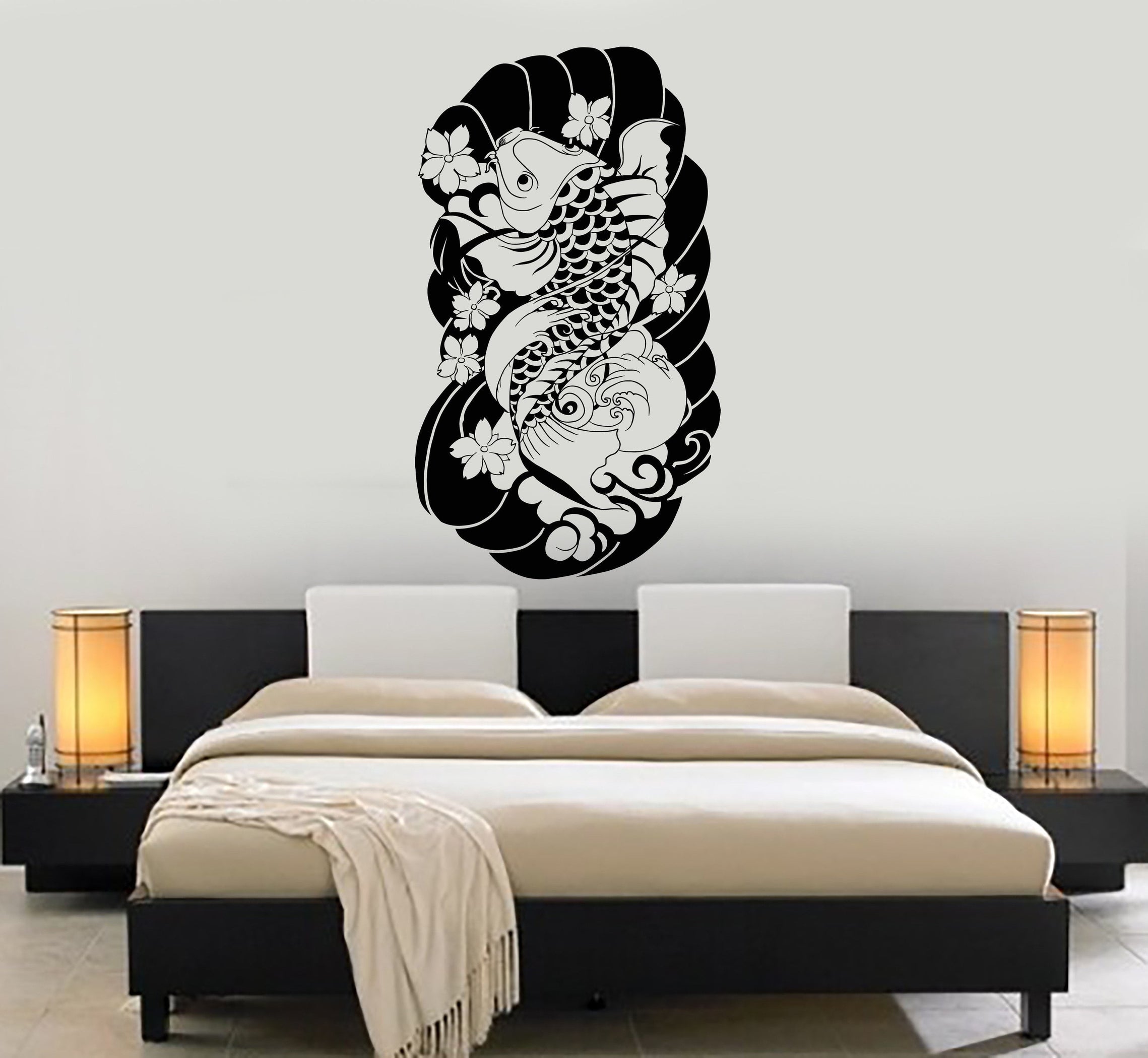 Vinyl Wall Decal Koi Carp Japan Art Japanese Fish Asian Room Decoratio ...