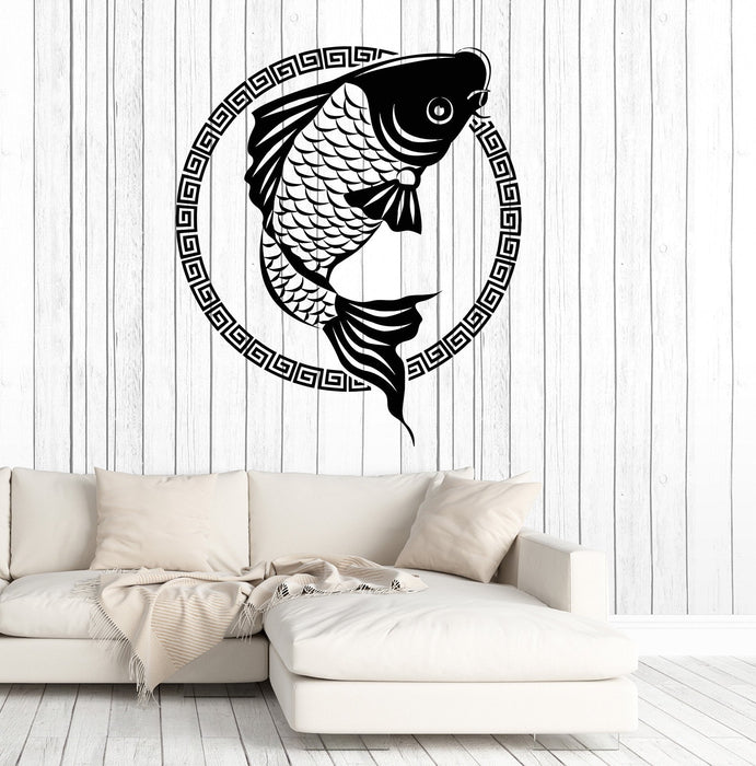 Vinyl Wall Decal Japanese Fish Carp Koi Asian Style Animals Stickers Unique Gift (1561ig)