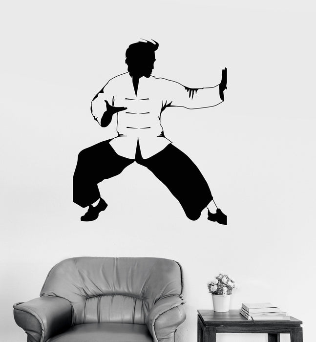 Vinyl Wall Decal Kung Fu Fighter Oriental Martial Arts Karate Stickers Unique Gift (ig4117)