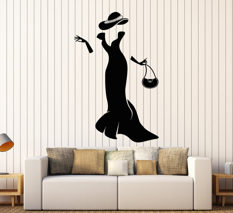 Vinyl Wall Decal Woman Dress Accessories Fashion Bag Mademoiselle Gloves Stickers Unique Gift (1510ig)