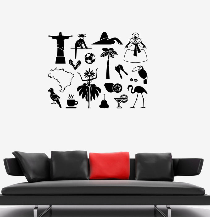 Vinyl Decal Latin America Symbol Brazil Carnival Wall Stickers Mural Unique Gift (ig2668)