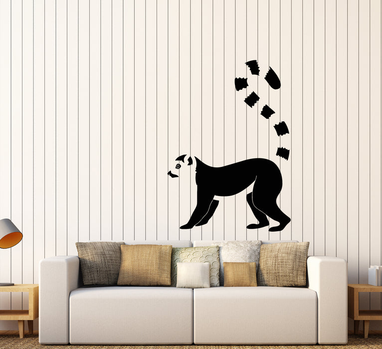 Vinyl Wall Decal African Exotic Animal Cartoon Lemur Stickers (3470ig)