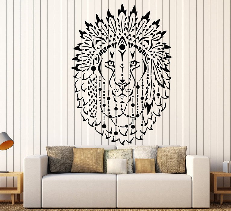 Vinyl Wall Decal Lion King African Animal Beautiful Feathers Stickers Unique Gift (1277ig)