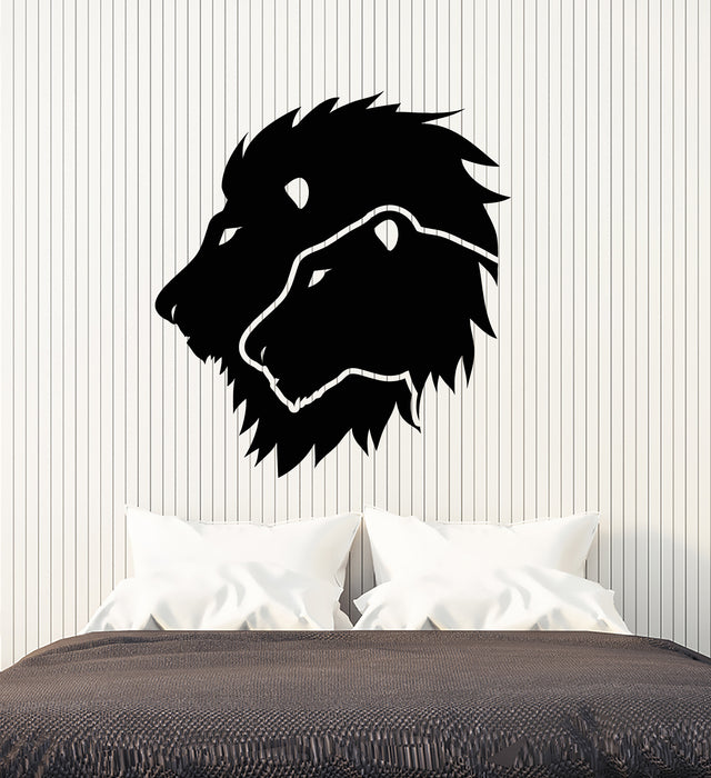 Vinyl Wall Decal Lion And Lioness African Animals Big Cats Stickers (3315ig)