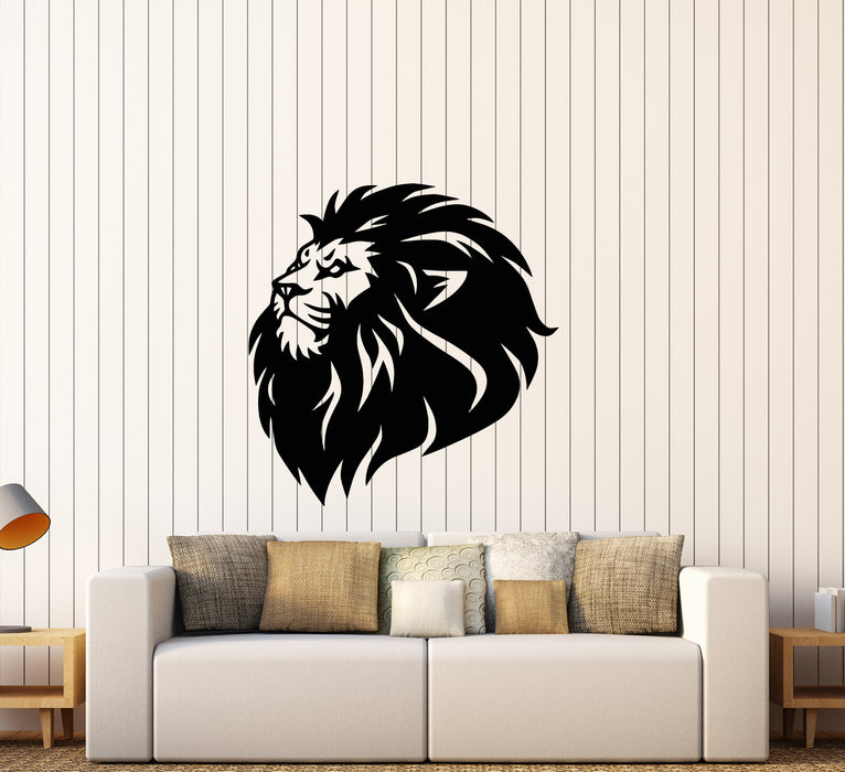 Vinyl Wall Decal African Cartoon Lion Animal Head Stickers (3594ig)