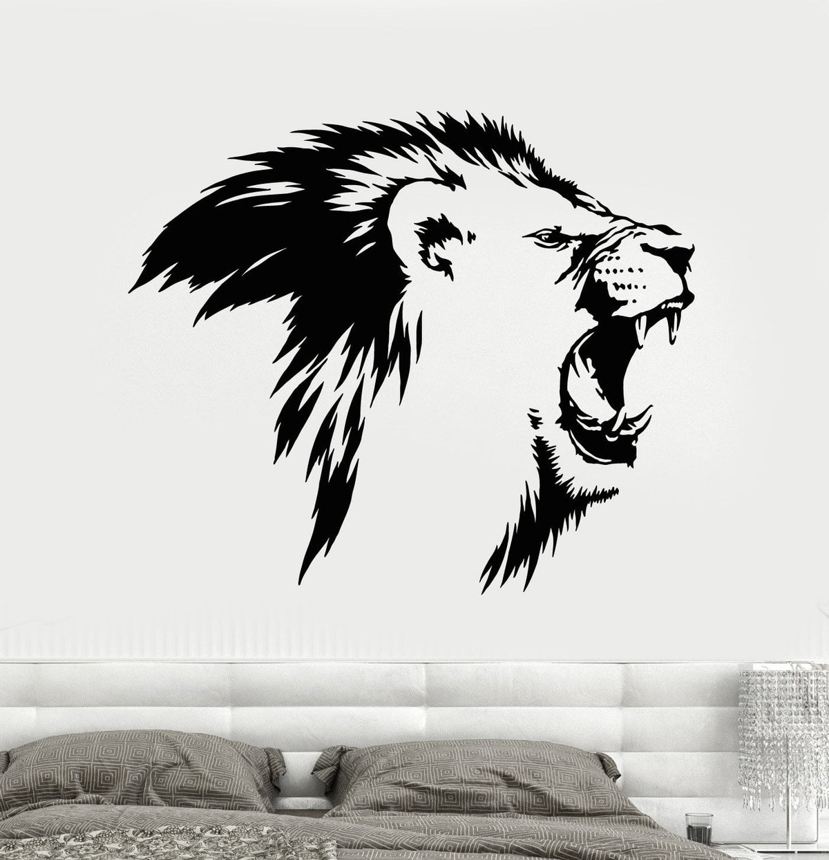 Vinyl Wall Decal Lion King Head Roar Fangs Predator African Animal Sti ...