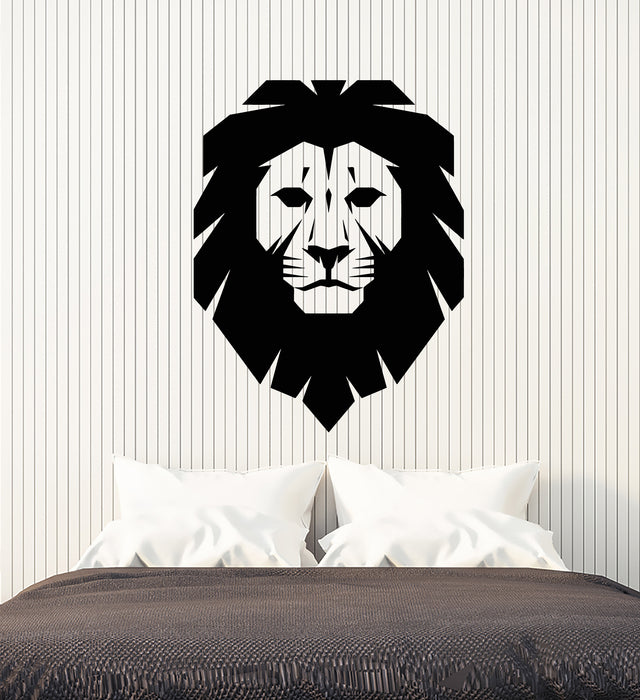 Vinyl Wall Decal Cartoon Polygonal Lion King Head Stickers (3472ig)