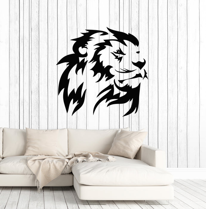 Vinyl Wall Decal Lion King Head African Animal Predator Stickers (3527ig)
