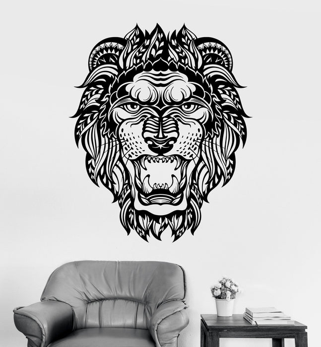 Vinyl Wall Decal Lion Head Animal Tribal Art Decor Stickers Mural Unique Gift (ig3459)