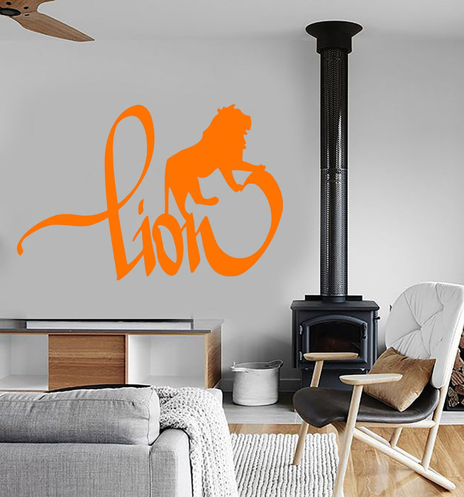 Wall Stickers Vinyl Decal Lion Word Animal Predator Tribal Unique Gift (ig240)