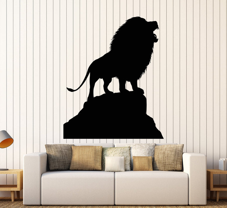 Vinyl Wall Decal African Lion King Animal Silhouette Predator Stickers Unique Gift (1536ig)
