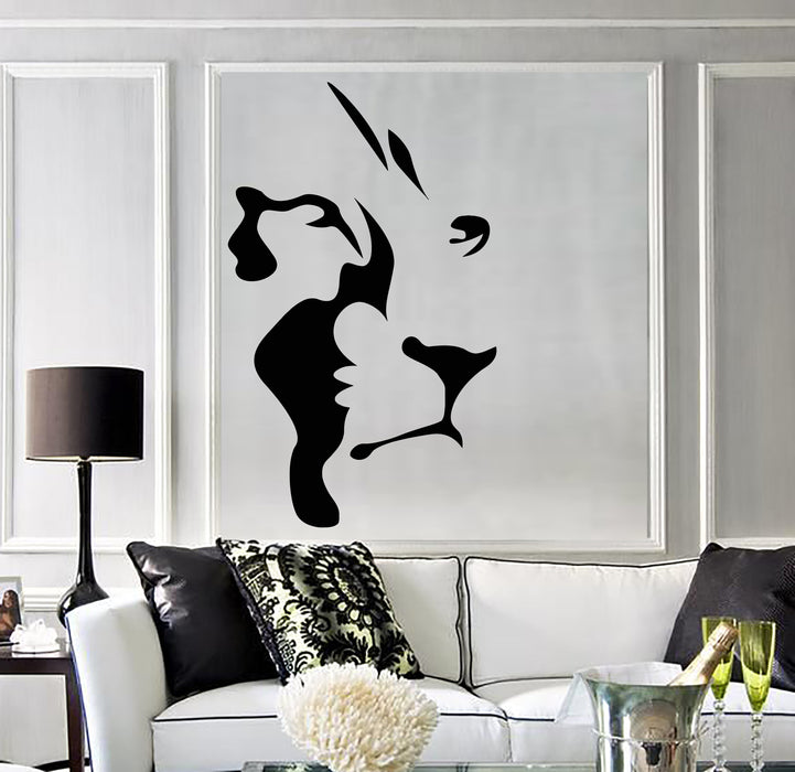 Vinyl Wall Decal Abstract Lion Head African Animal Predator Stickers (2964ig)