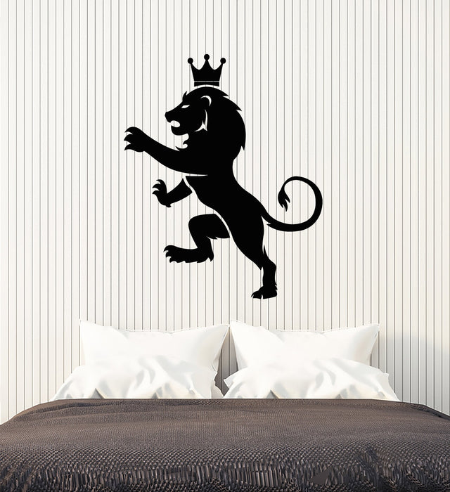 Autocollant mural en vinyle avec symbole de la couronne du roi lion (3001ig)