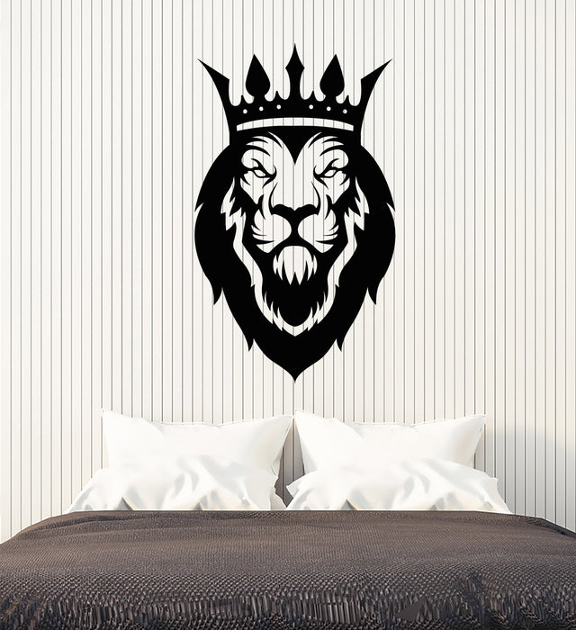 Vinyl Wall Decal African King Lion Crown Wild Big Cat Stickers (3035ig)