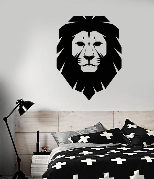 Vinyl Wall Decal Cartoon Polygonal Lion King Head Stickers (3472ig)