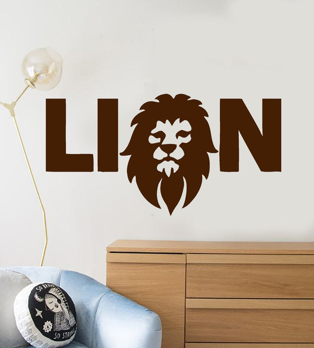 Wall Stickers Vinyl Decal Lion Word Zoo African Animal Predator Unique Gift (ig241)