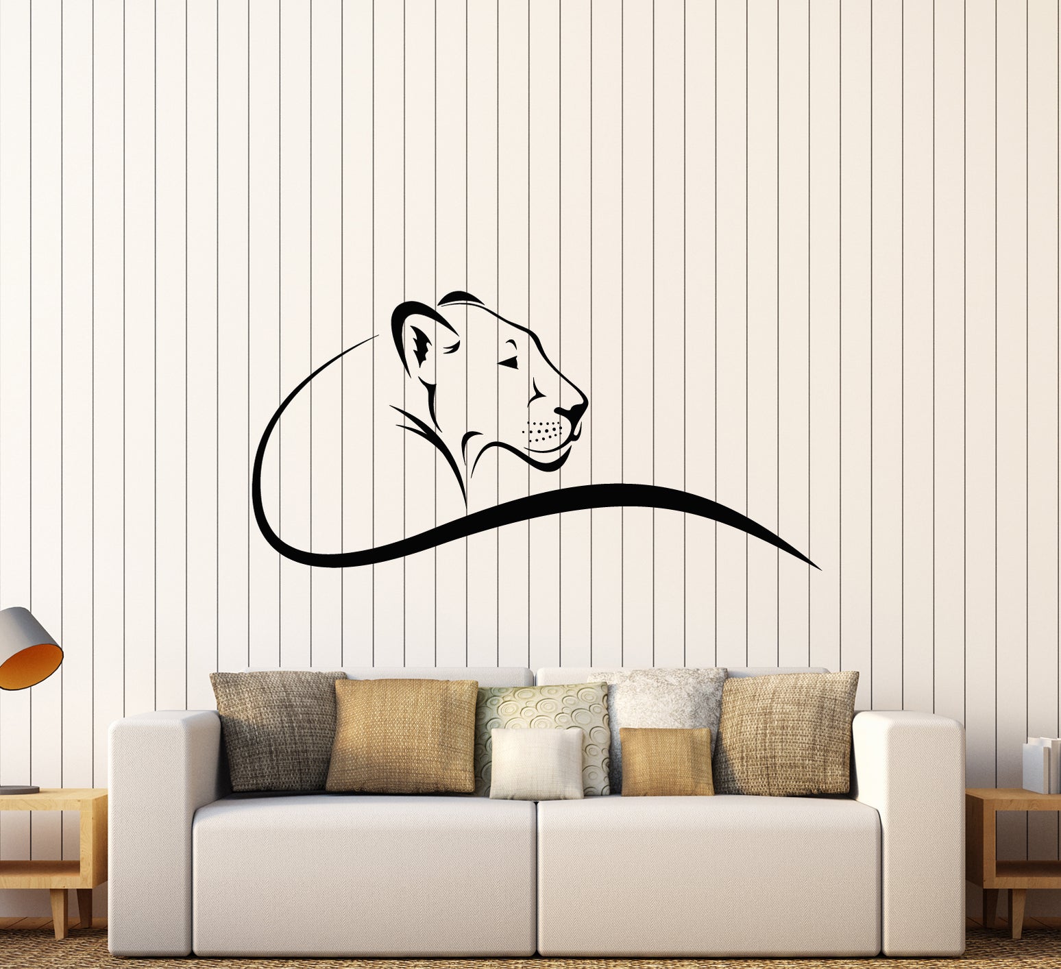 Vinyl Wall Decal Abstract Lioness Big African Cat Predator Stickers (3 ...