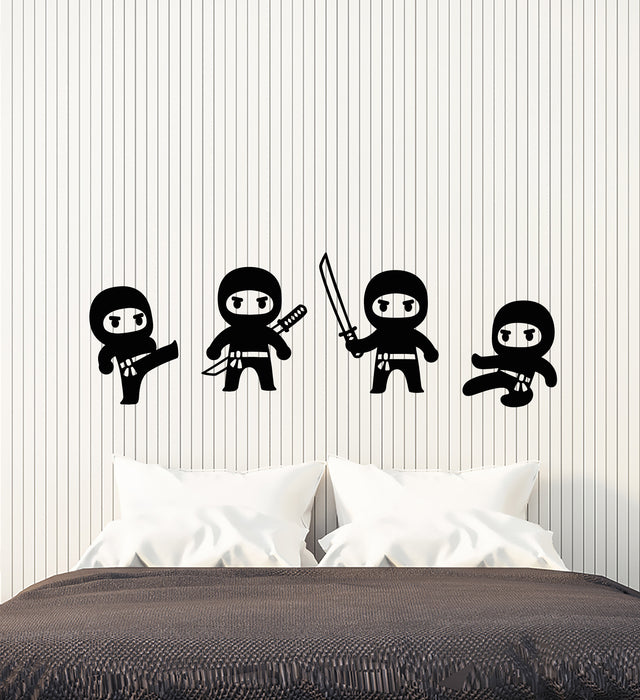 Vinyl Wall Decal Cartoon Little Ninjas Boy Room Decor Stickers (3560ig)