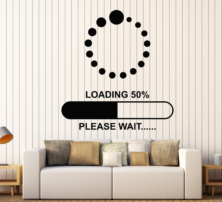 Vinyl Wall Decal Gamer Video Game Loading Download Stickers Unique Gift (902ig)