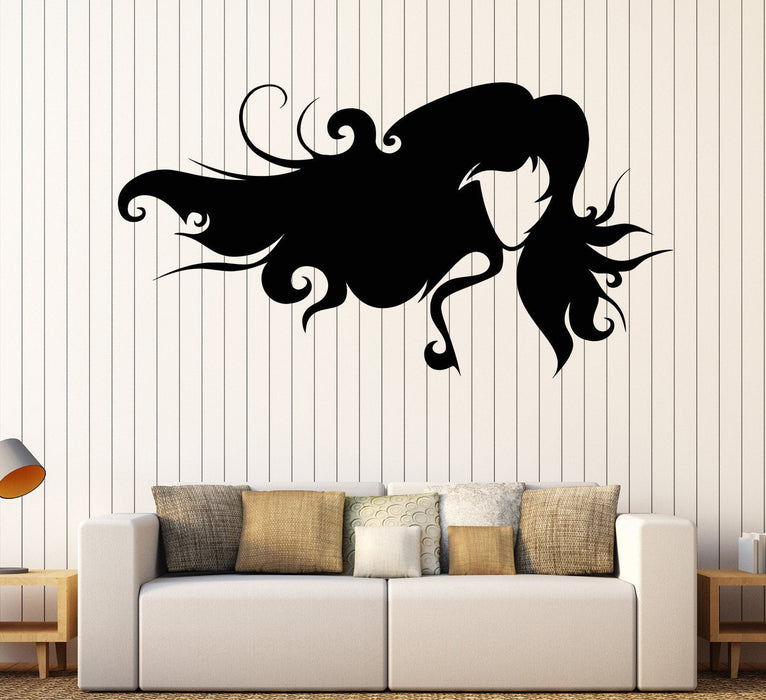 Vinyl Wall Decal Long Hair Barber Beauty Salon Hairdresser Stickers Unique Gift (862ig)