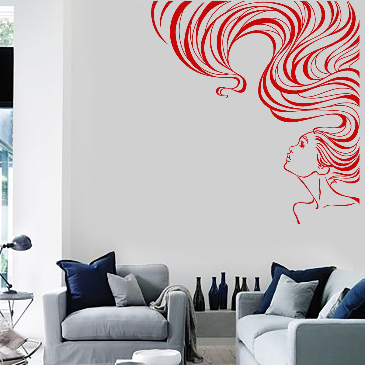 Vinyl Wall Decal Woman Long Hair Beauty Salon Stickers Unique Gift (ig ...