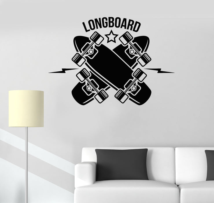 Autocollant mural en vinyle pour skateboard, longboard, sport, art, chambre d'adolescent, cadeau unique (515ig)