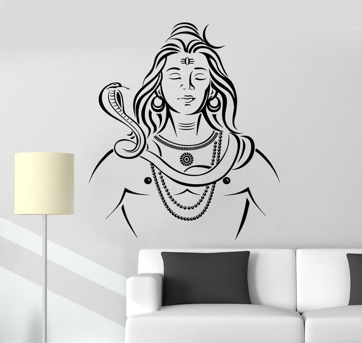 Vinyl Wall Decal Lord Shiva Hinduism India God Religion Stickers Unique Gift (ig4910)