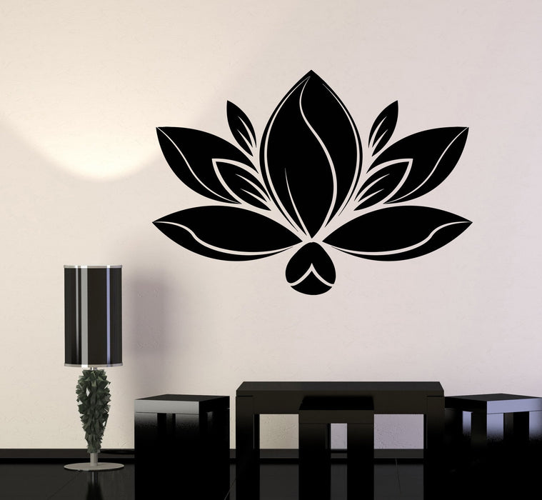 Vinyl Wall Decal Lotus Flower Meditation Yoga Spa Center Stickers Unique Gift (1092ig)